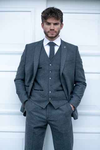 Mens Grey Plain Suit